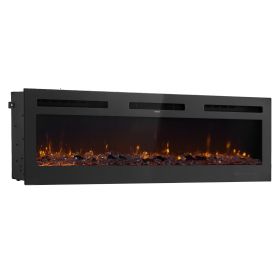 72 inch Electric Fireplace Wall Mounted Recessed with Remote Control 1500W