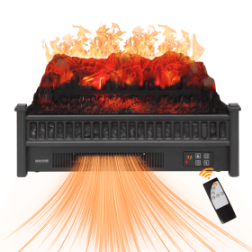 23 Inch Fake Wood Without Frame Embedded 1400W Multi-color 6-color flame/Fake wood/heating wire/with remote control /with WIFI/ Timer/temperature