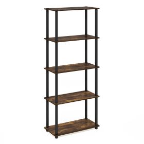 Turn-N-Tube 5-Tier Multipurpose Shelf Display Rack in Amber Pine/Black