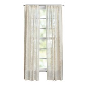 Hattie Stripe 2 Pack Curtain Panel, BCI Cotton 40" W x 84" L, Floral, Linen, RodPocket