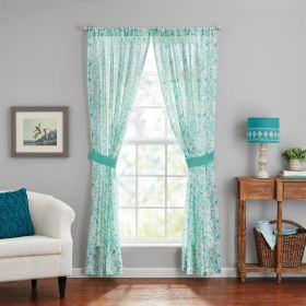Maize Sheer Curtain Panel, Teal, 1 Panel, 50"W x 84"L