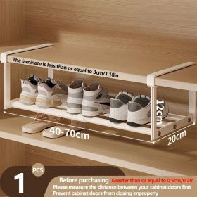 Adjustable And Expandable Shoe Rack, Stackable Iron Shoe Rack, Space Saving Hanging Rack, Suitable for Home Shoe Cabinet Storage, Bottom Basket (Quantity: 1pc)